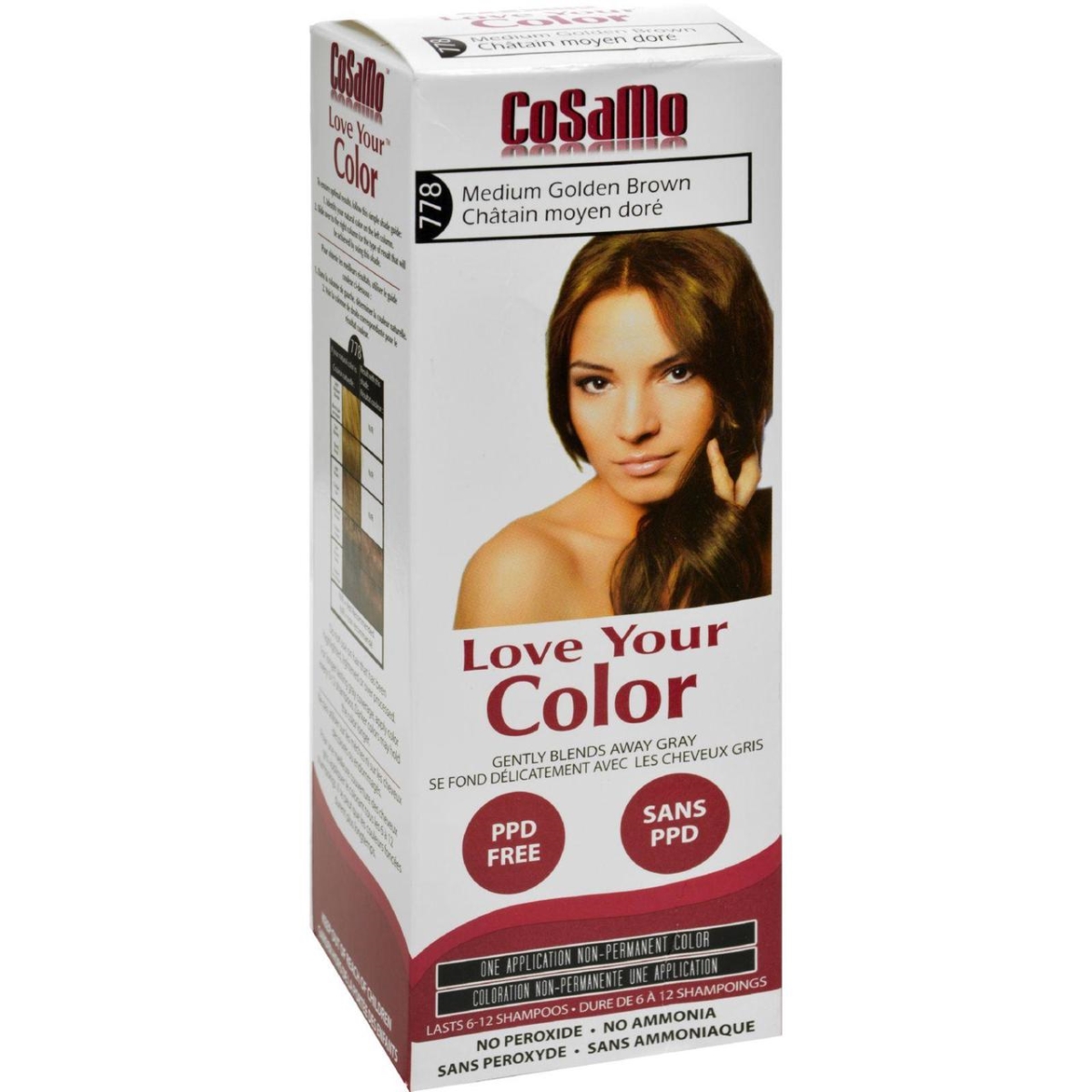 Hair Color Cosamo Non Permanent, Med Gold Brown - 1 Count