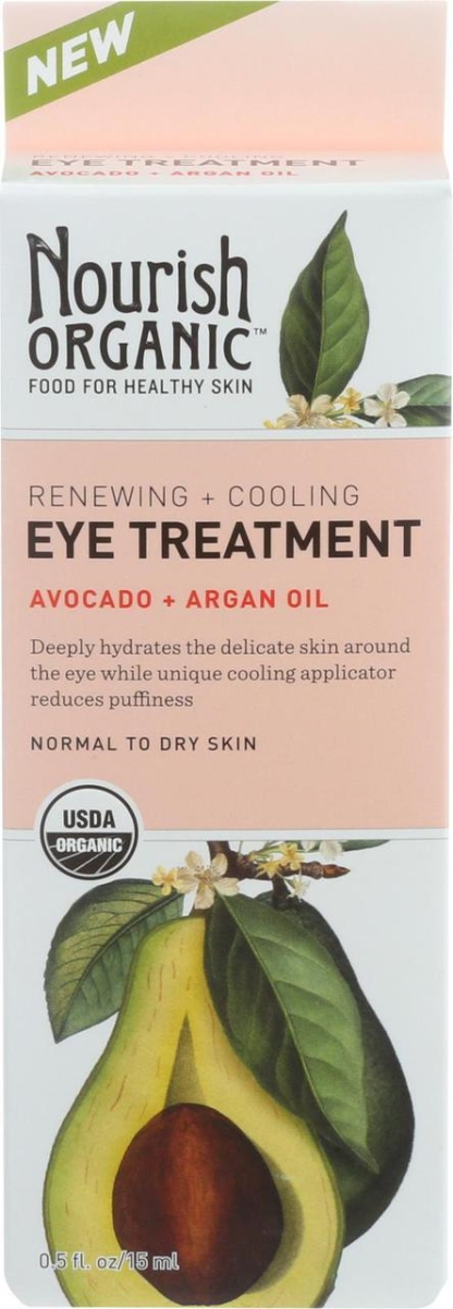 Nourish Hg1635358 0.5 Oz Organic Eye Treatment Cream Renewing & Cooling, Avocado & Argan Oil
