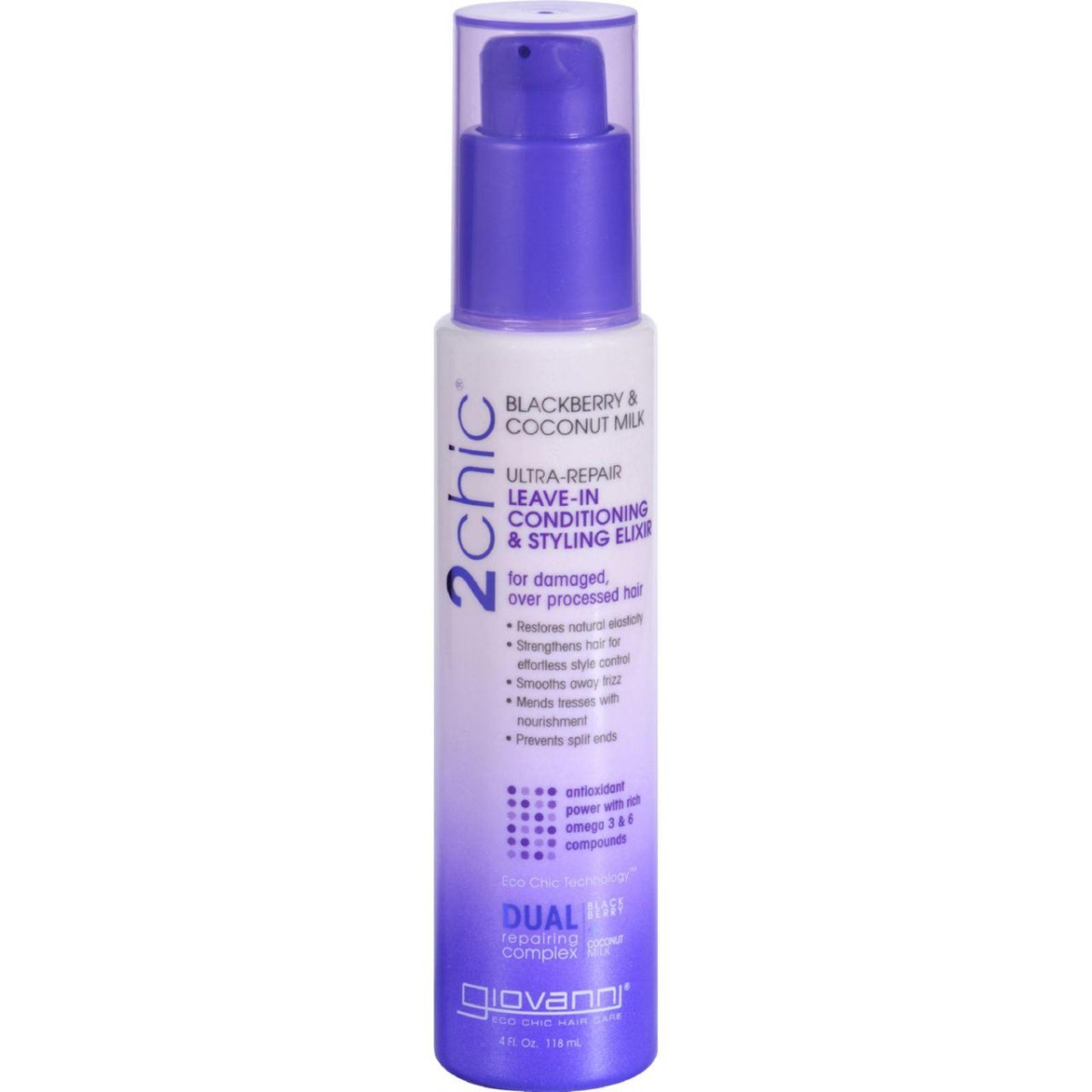 Hg1626746 4 Oz Leave-in Conditioning & Styling Elixir 2chic, Repairing - Blackberry & Coconut Milk