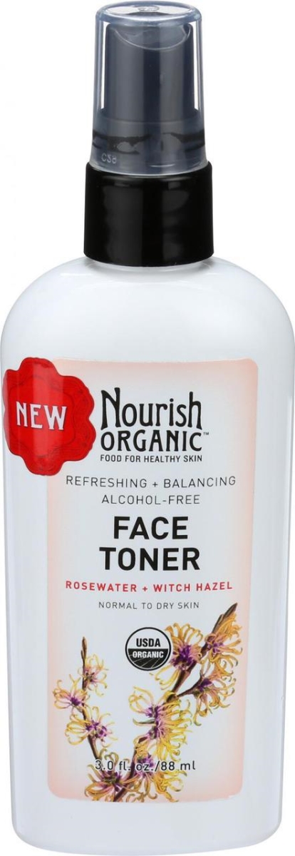 Nourish Hg1635333 3 Oz Organic Face Toner Refreshing & Balancing - Rosewater & Witch Hazel