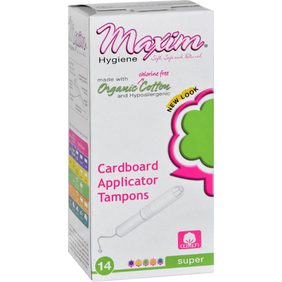 Hg1724145 Tampons Organic Cotton Cardboard Applicator, Super - 14 Count