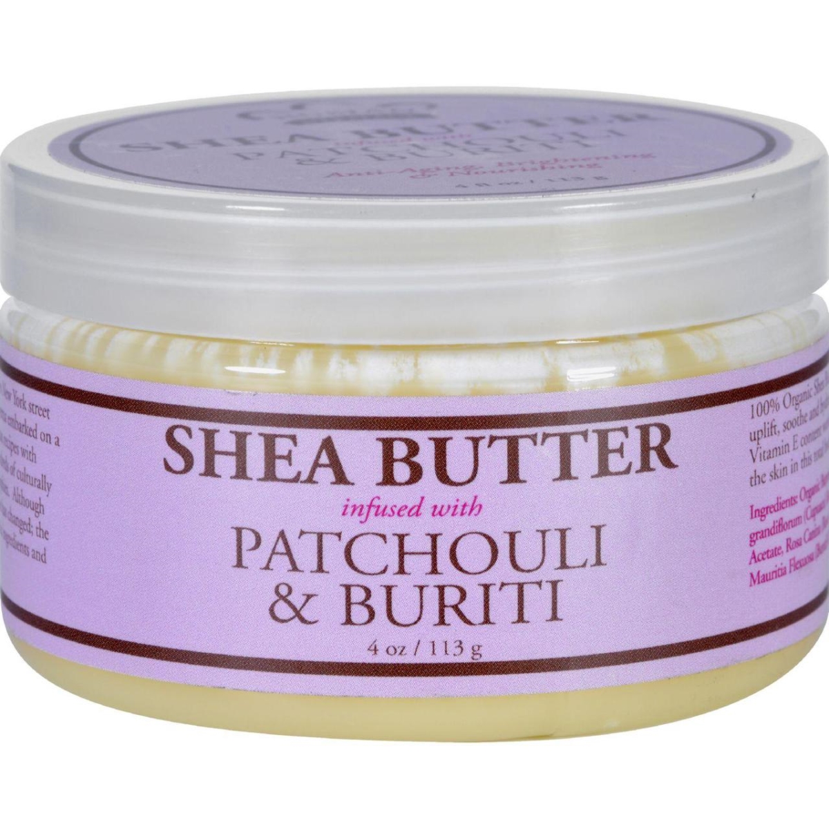 Hg1703008 4 Oz Shea Butter 100 Percent Organic - Patchouli & Buriti