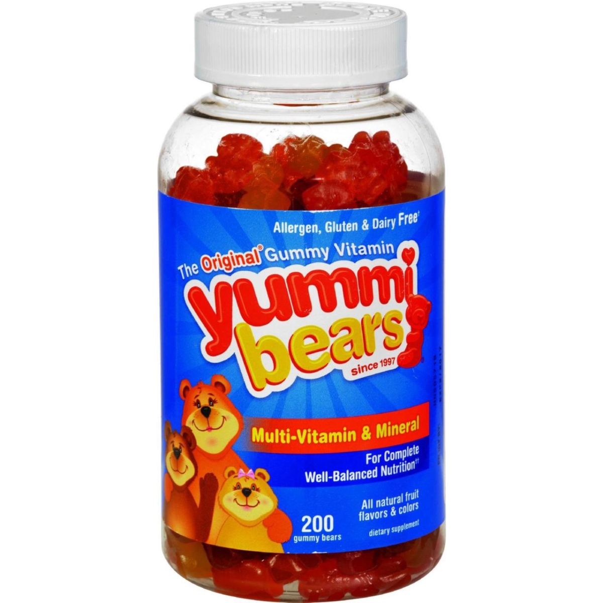 Hg0394239 Yummi Bears Gummy Vitamins For Children - 200 Gummies