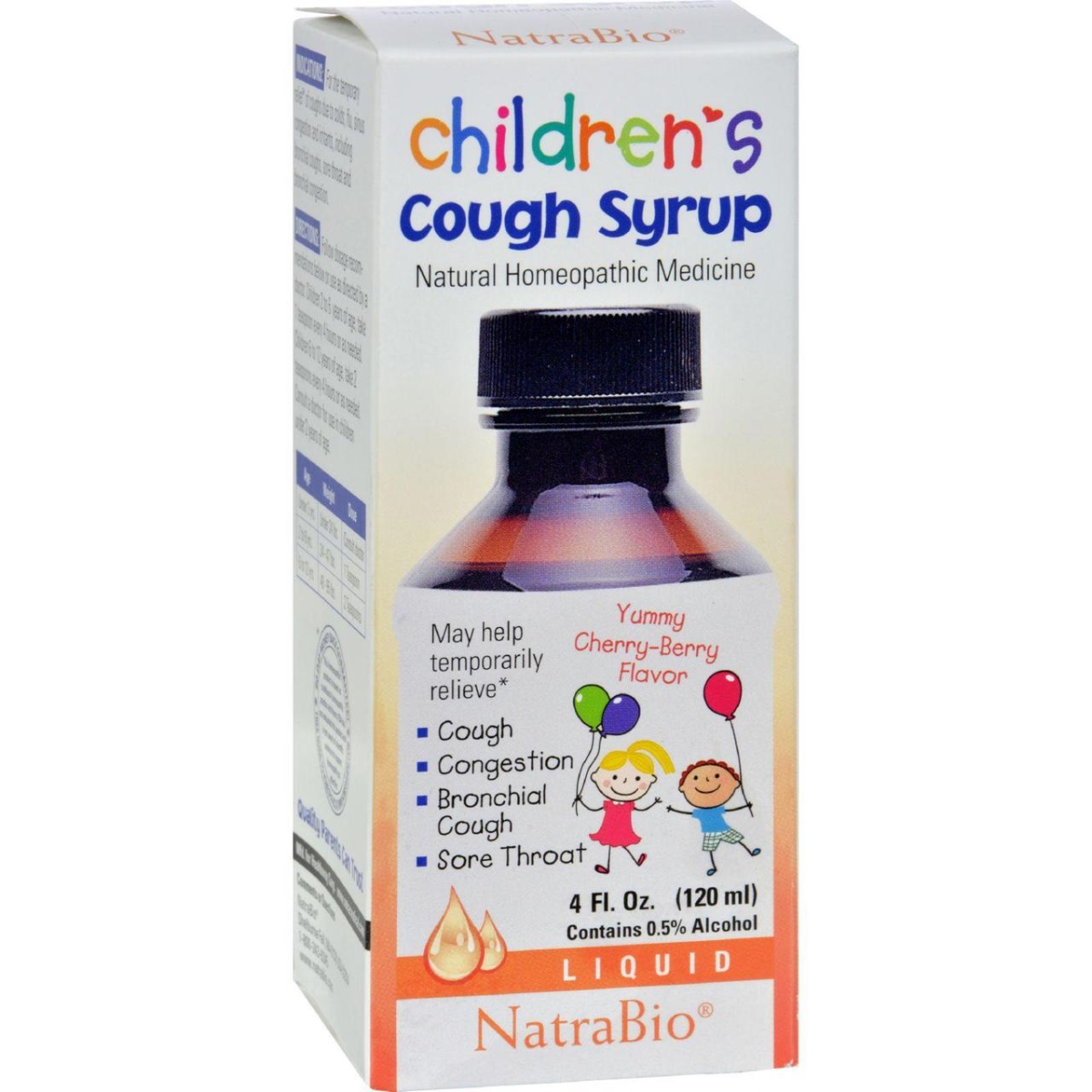 Natrabio Hg0593921 4 Fl Oz Childrens Cough Syrup Cherry Berry