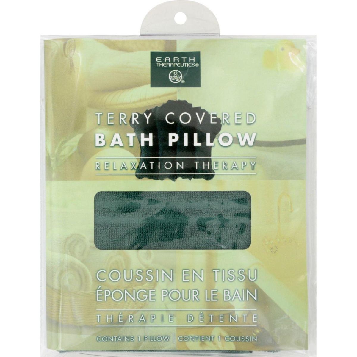 Hg0755660 Terry Covered Bath Pillow, Dark Green