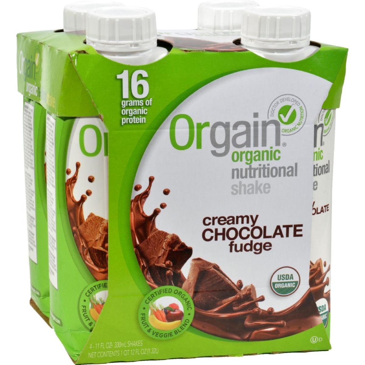Hg1083419 11 Fl Oz Organic Nutrition Shake - Chocolate Fudge, Case Of 12