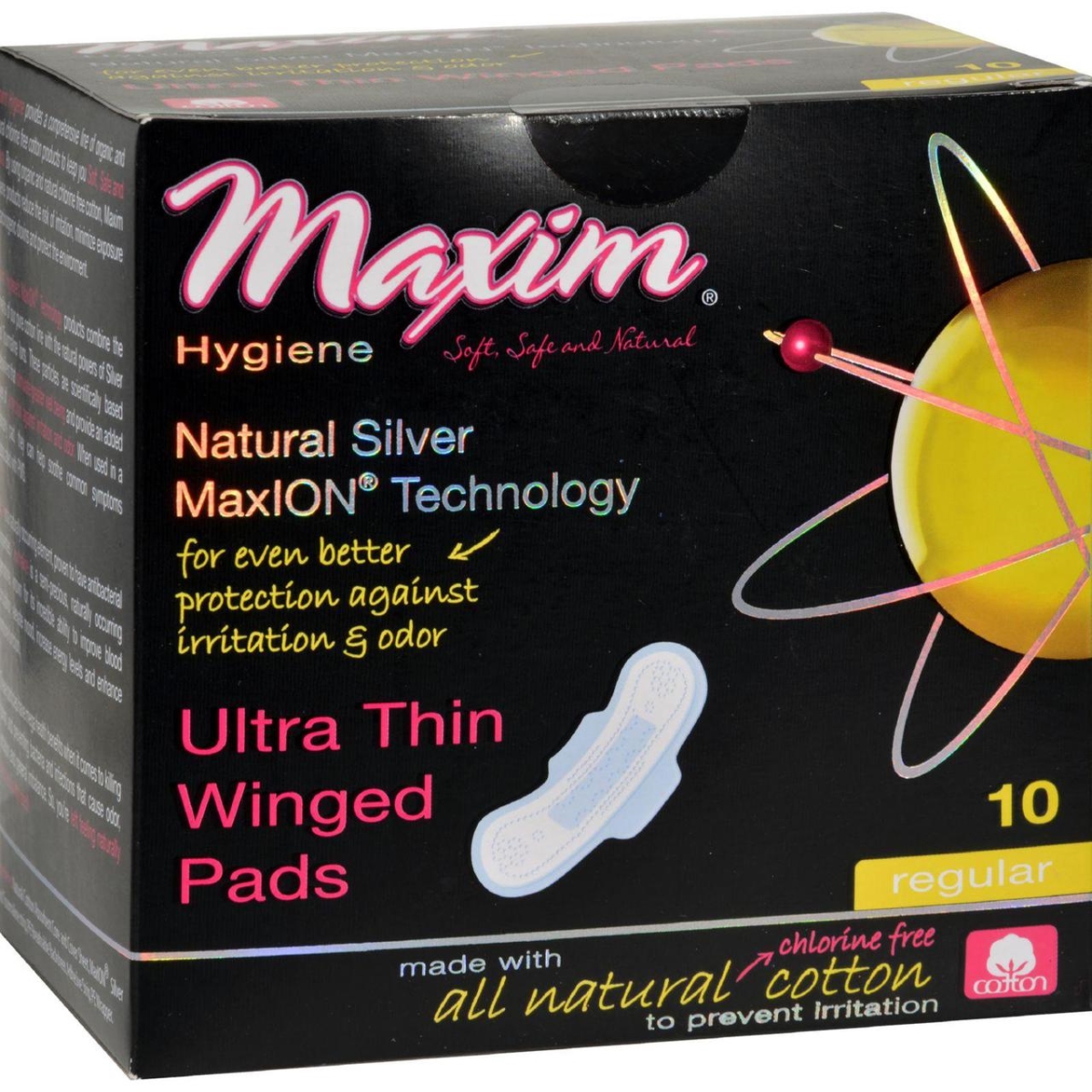 Hg1216308 Maxim Hygiene Pads With Wings, Regular - 10 Count