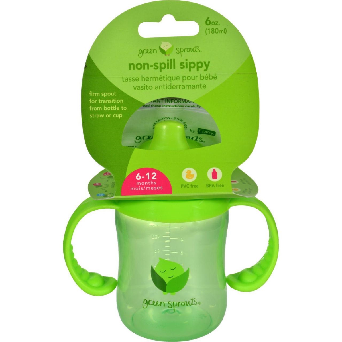 Hg1528926 6 Oz Non Spill Sippy Cup - Green