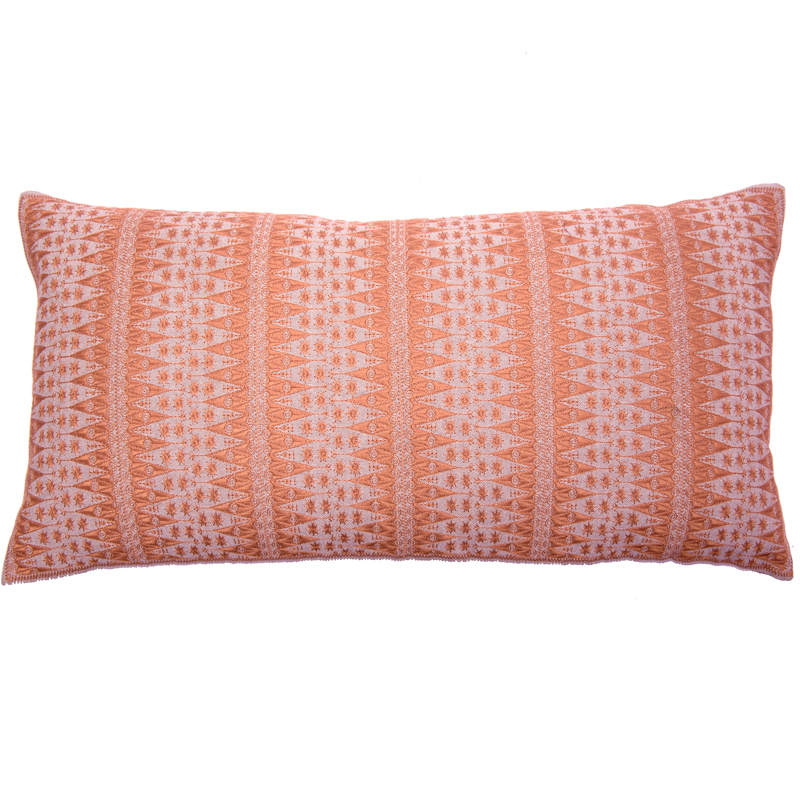 C1114 Coral Backgamon Embroidery Pillow Cover