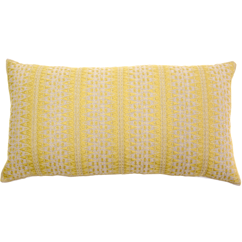 C1116 Yellow Backgamon Embroidery Pillow Cover