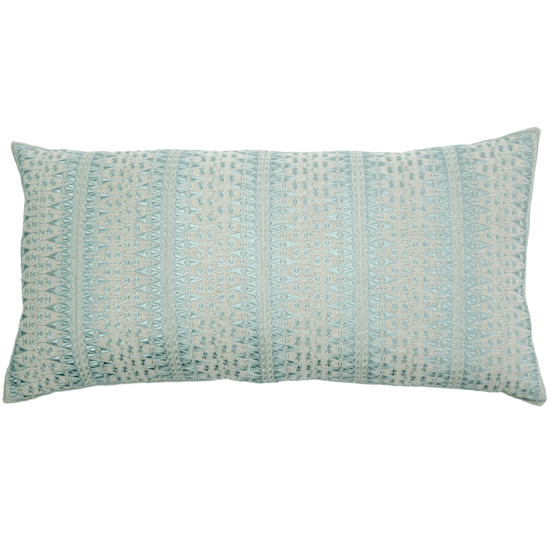 C1117 Turquoise Backgamon Embroidery Pillow Cover