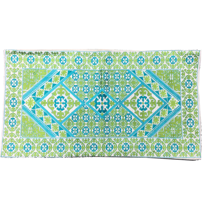 C1119 Turquoise Tile Embroidery Pillow Cover