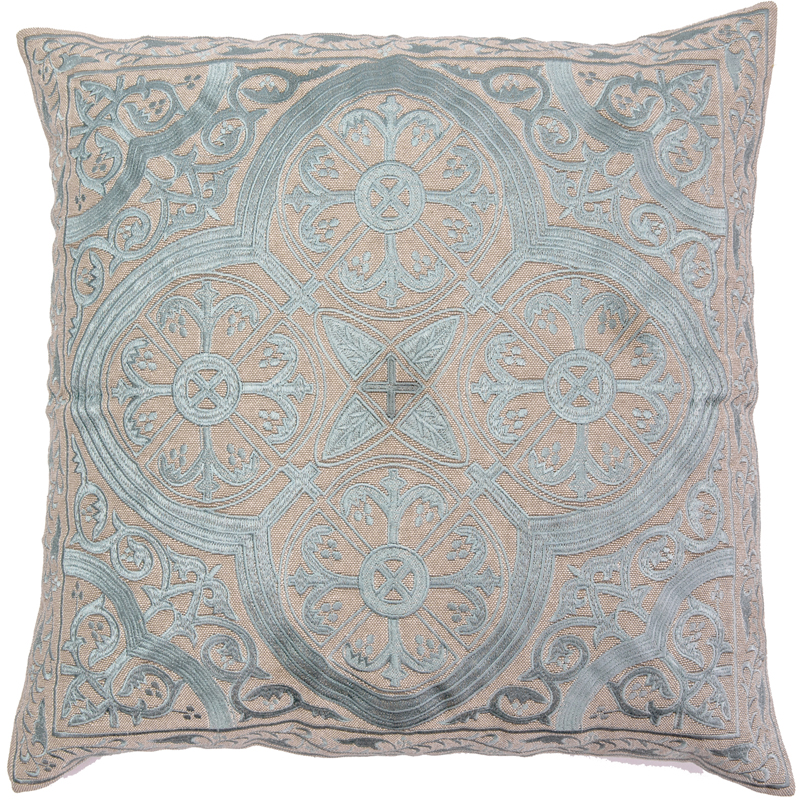 C1122 Turquoise Quatrefoil Pillow Cover