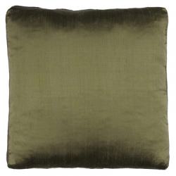 C543 Dark Olive Silk Dupioni Solid Box Throw Pillow, Dark Olive - 18 X 18 X 2 In.
