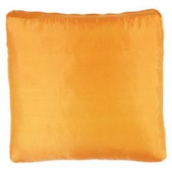 C543 Orange Silk Dupioni Solid Box Throw Pillow, Orange - 18 X 18 X 2 In.