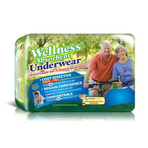Uw6255 Wellness Absorbent Underwear, Large - 30-40 In.