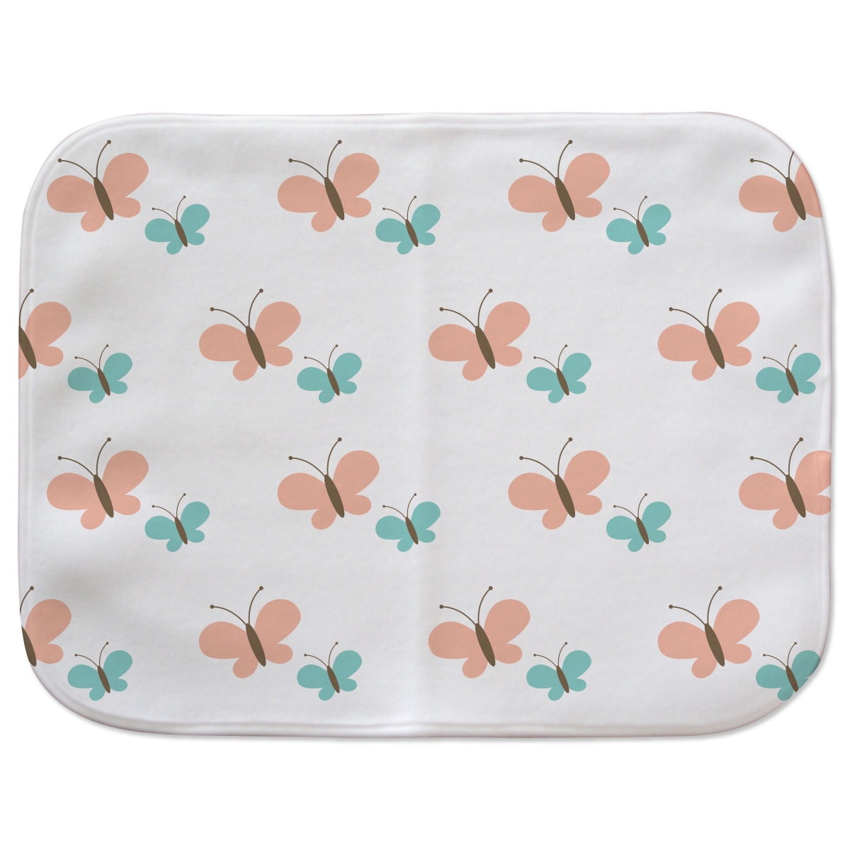 702cloth 15.75 X 11.75 In. Butterflies Burp Cloth - 100 Percent Polyester