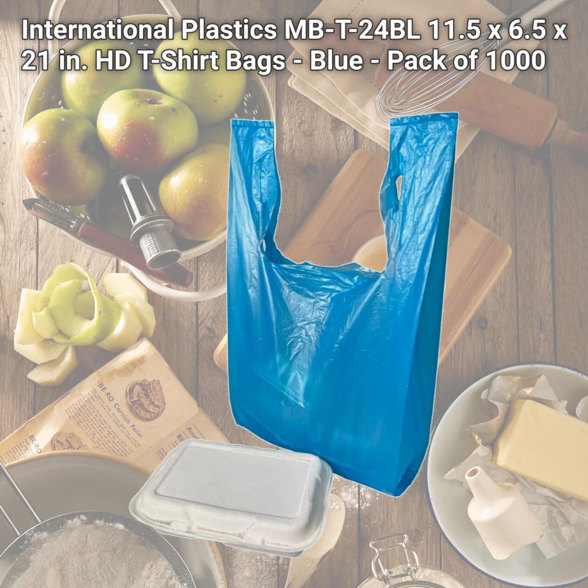 Picture of International Plastics MB-T-24BL 11.5 x 6.5 x 21 in. HD T-Shirt Bags - Blue - Pack of 1000