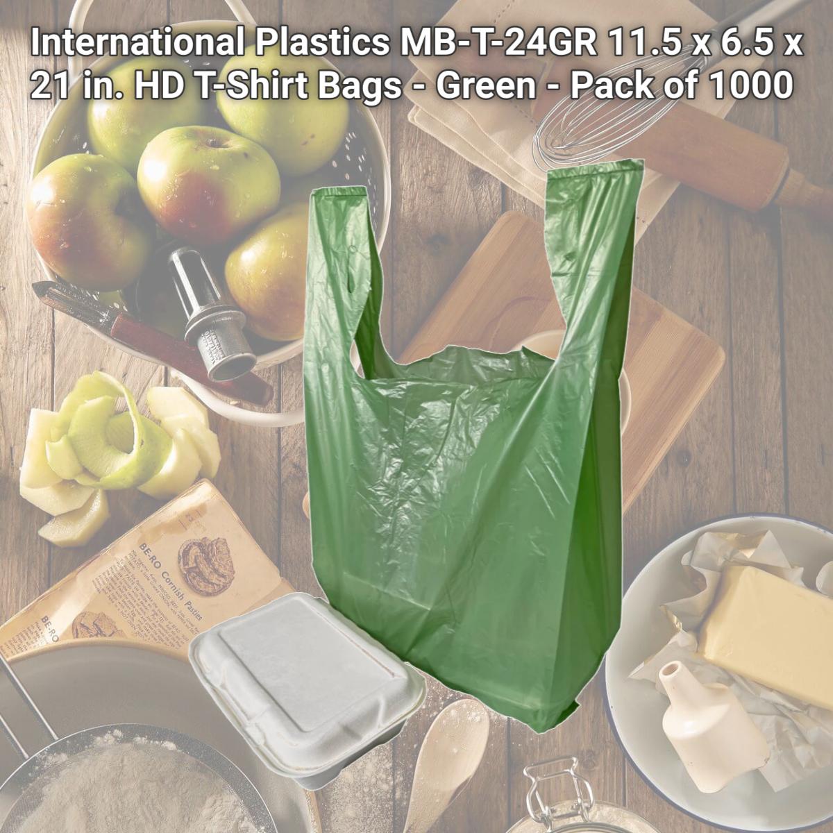 Picture of International Plastics MB-T-24GR 11.5 x 6.5 x 21 in. HD T-Shirt Bags - Green - Pack of 1000