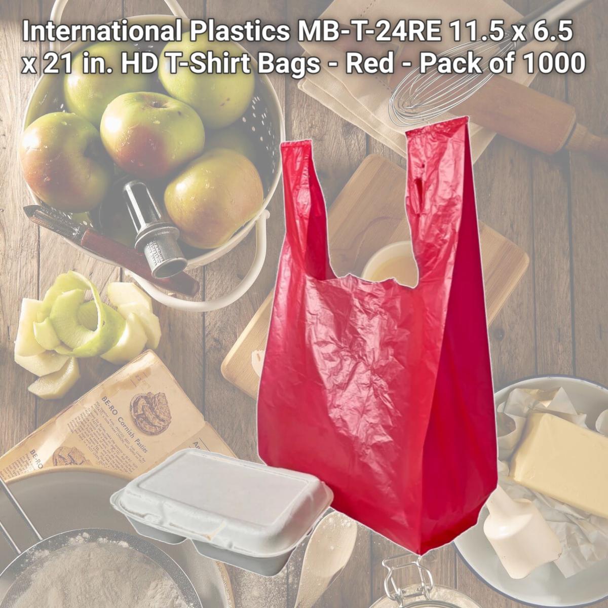 Picture of International Plastics MB-T-24RE 11.5 x 6.5 x 21 in. HD T-Shirt Bags - Red - Pack of 1000