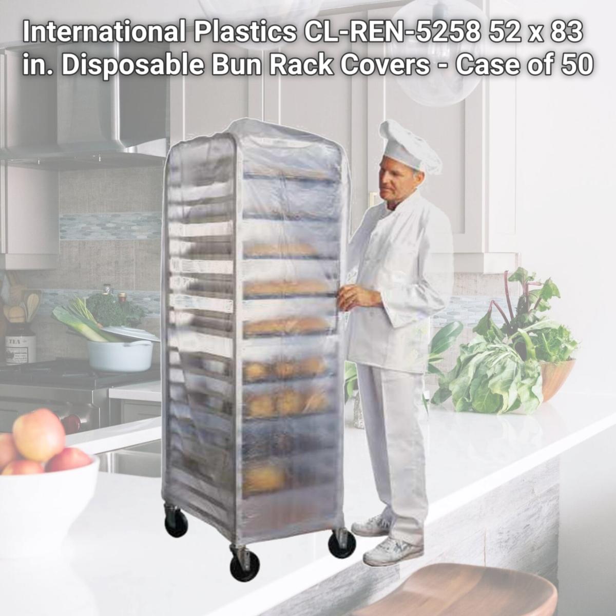 Picture of International Plastics CL-REN-5258 52 x 83 in. Disposable Bun Rack Covers - Case of 50