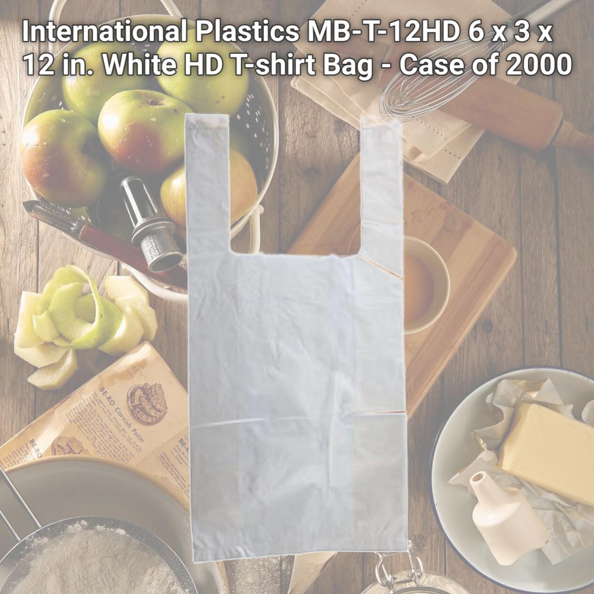 Picture of International Plastics MB-T-12HD 6 x 3 x 12 in. White HD T-shirt Bag - Case of 2000