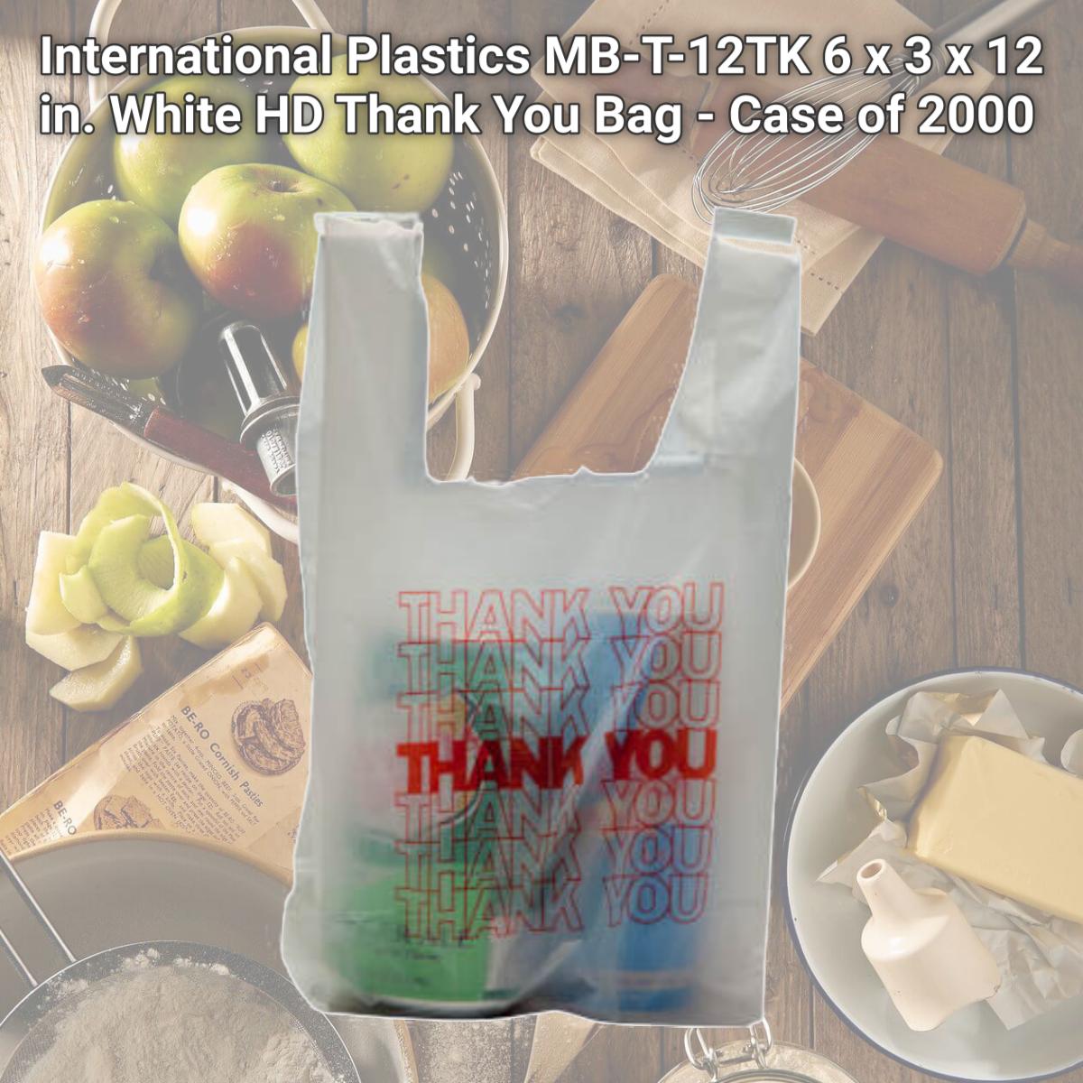 Picture of International Plastics MB-T-12TK 6 x 3 x 12 in. White HD Thank You Bag - Case of 2000