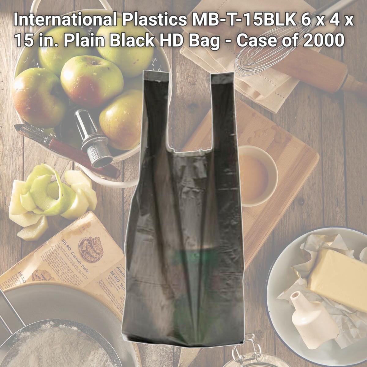 Picture of International Plastics MB-T-15BLK 6 x 4 x 15 in. Plain Black HD Bag - Case of 2000