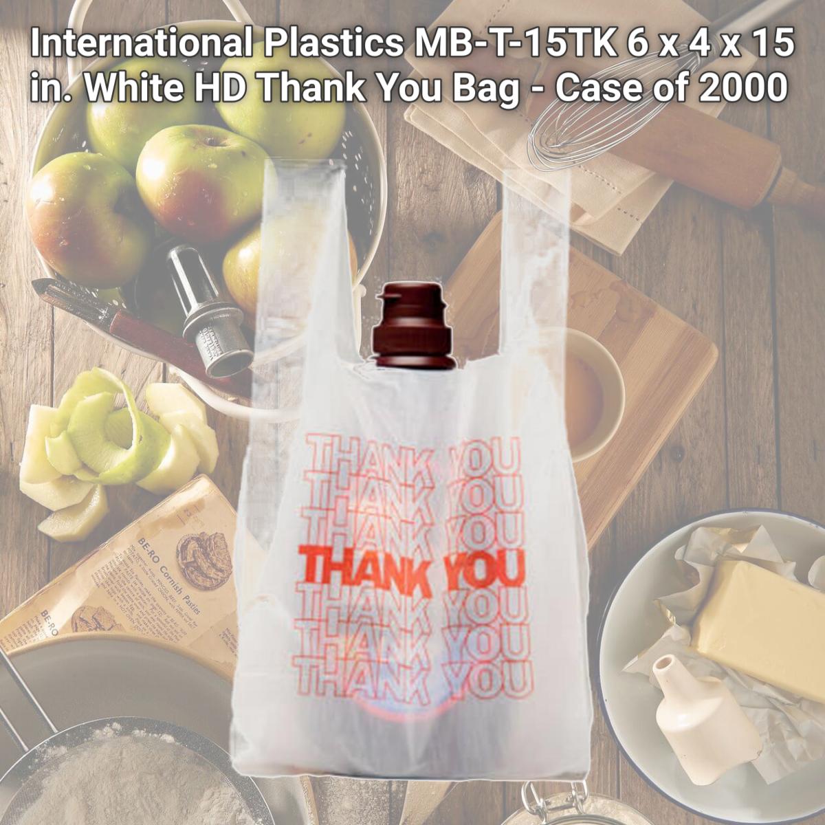 Picture of International Plastics MB-T-15TK 6 x 4 x 15 in. White HD Thank You Bag - Case of 2000