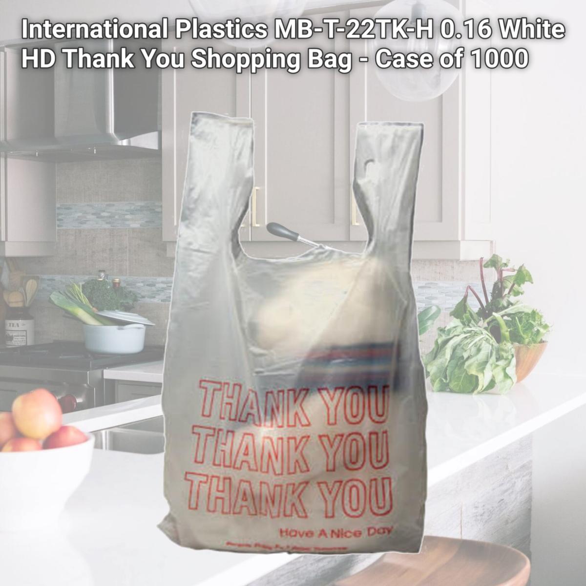 Picture of International Plastics MB-T-22TK-H 0.16 White HD Thank You Shopping Bag - Case of 1000