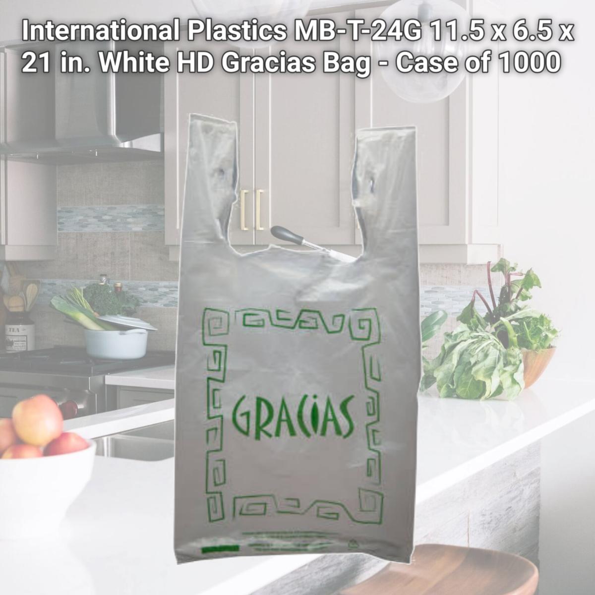 Picture of International Plastics MB-T-24G 11.5 x 6.5 x 21 in. White HD Gracias Bag - Case of 1000