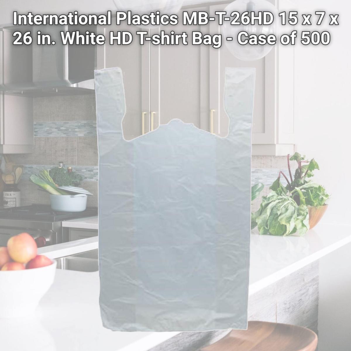 Picture of International Plastics MB-T-26HD 15 x 7 x 26 in. White HD T-shirt Bag - Case of 500