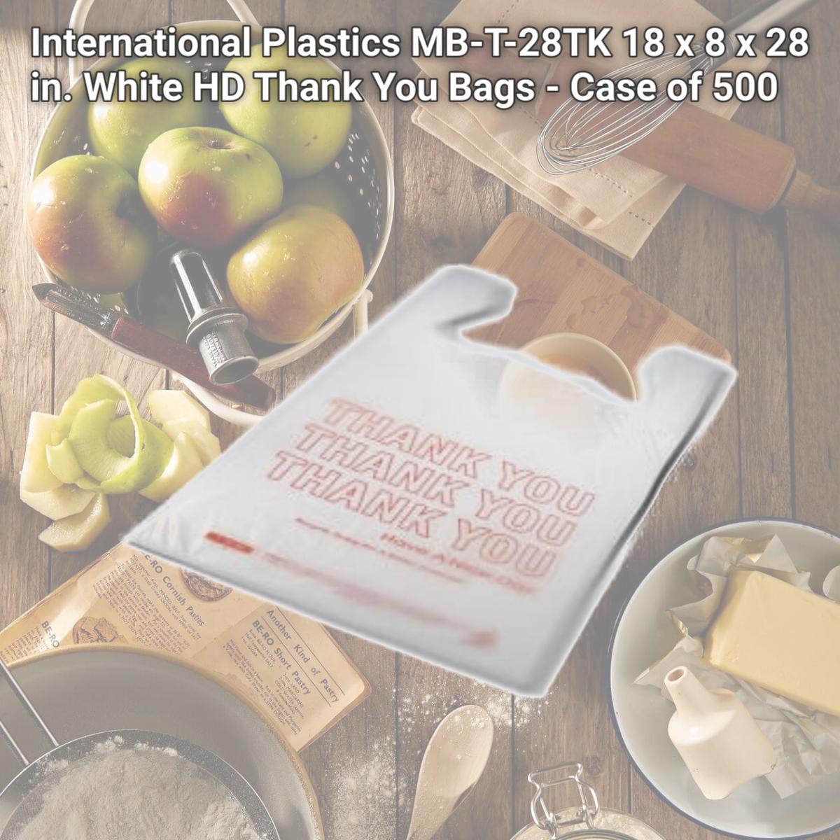 Picture of International Plastics MB-T-28TK 18 x 8 x 28 in. White HD Thank You Bags - Case of 500