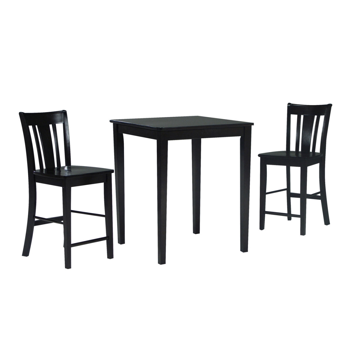 Internationalconcepts Intc262 30x30 Gathering Height Table With 2 San Remo Stools - 3 Pieces, Rich Mocha