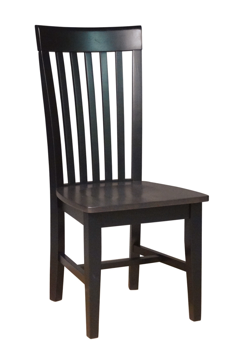 Internationalconcepts C75-465p Cosmopolitan Tall Mission Dining Side Chair, Coal-black