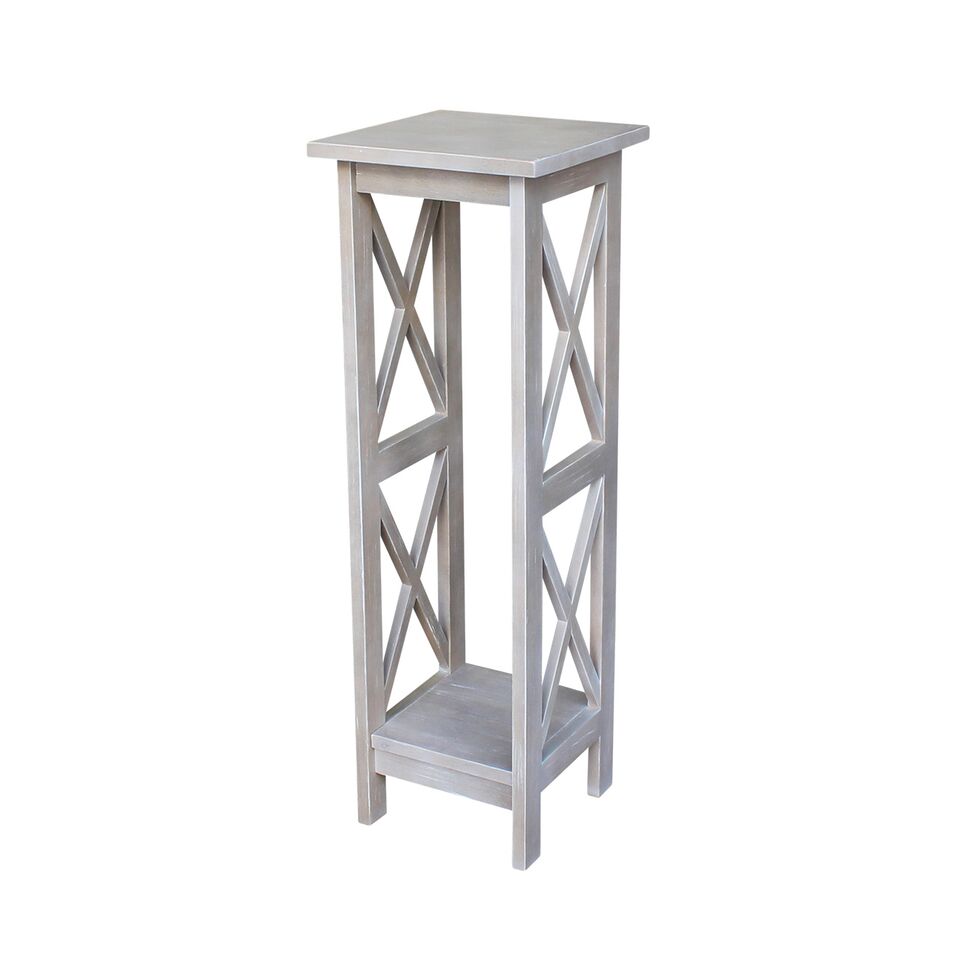 Ot09-3069x 36 In. Solid Wood X-sided Plant Stand - Washed Gray Taupe
