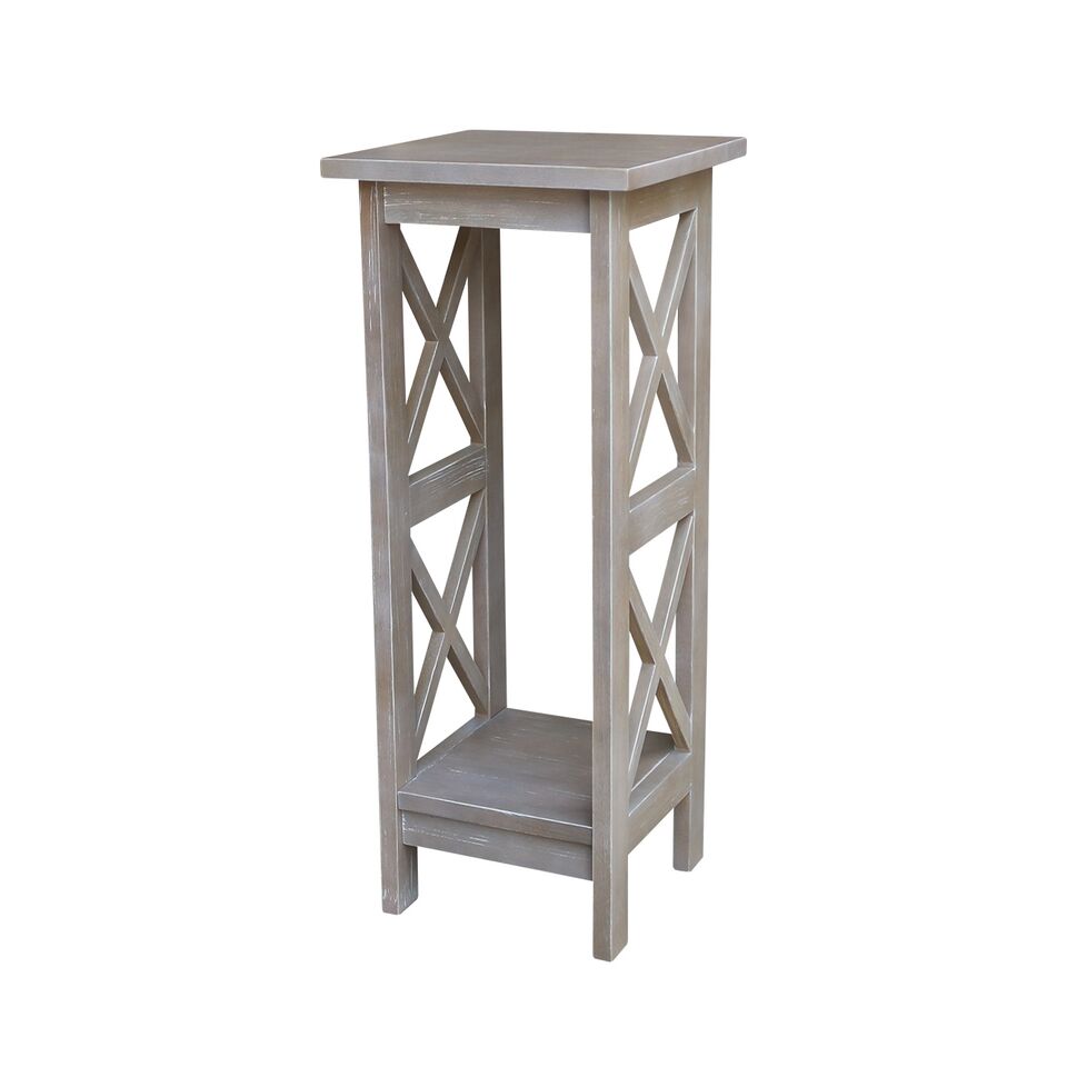 Ot09-3070x 30 In. Solid Wood X-sided Plant Stand - Washed Gray Taupe