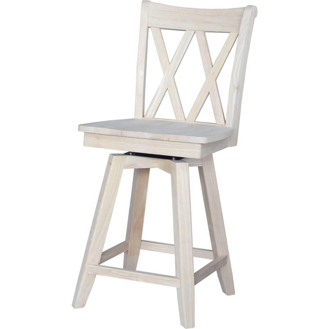 S-202sw 24 In. Seat Height Double X Back Counter Height Stool With Swivel & Auto Return
