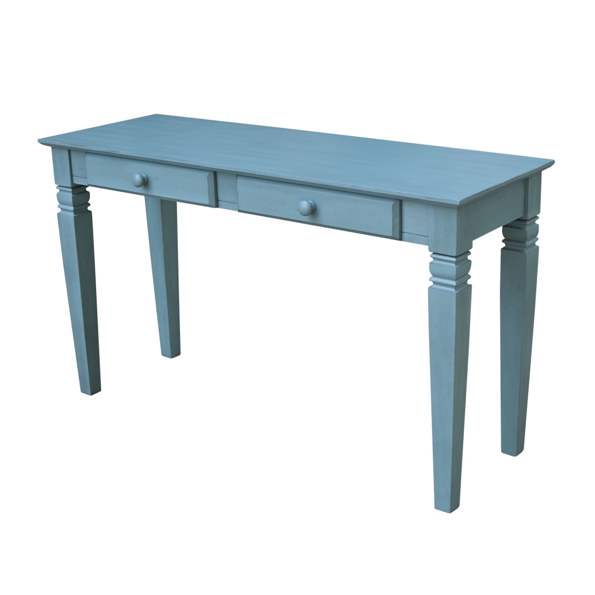 Ot32-60s2 Java Console Table With 2 Drawers, Ocean Blue - Antique Rubbed