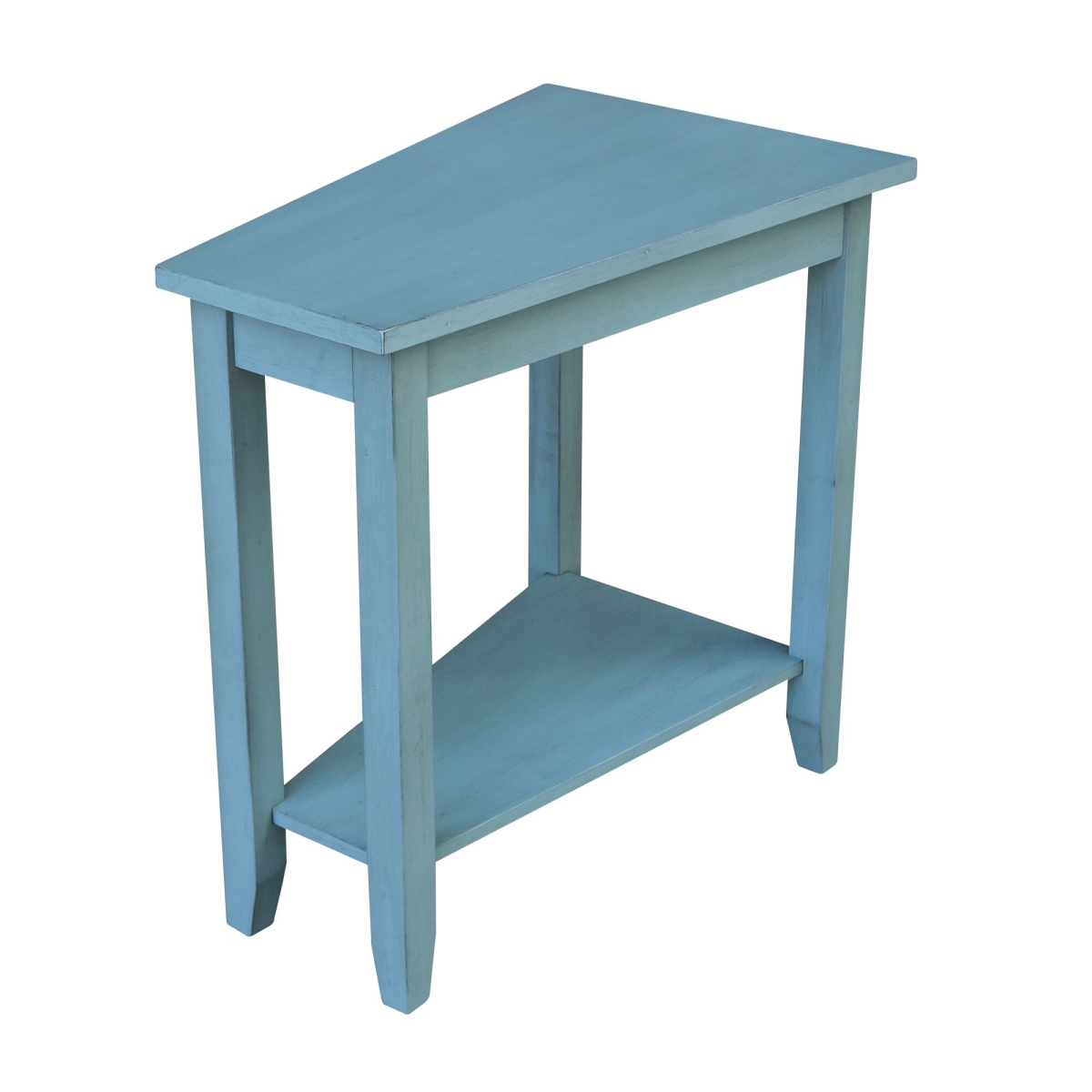 Ot32-45 Keystone Accent Table, Ocean Blue - Antique Rubbed