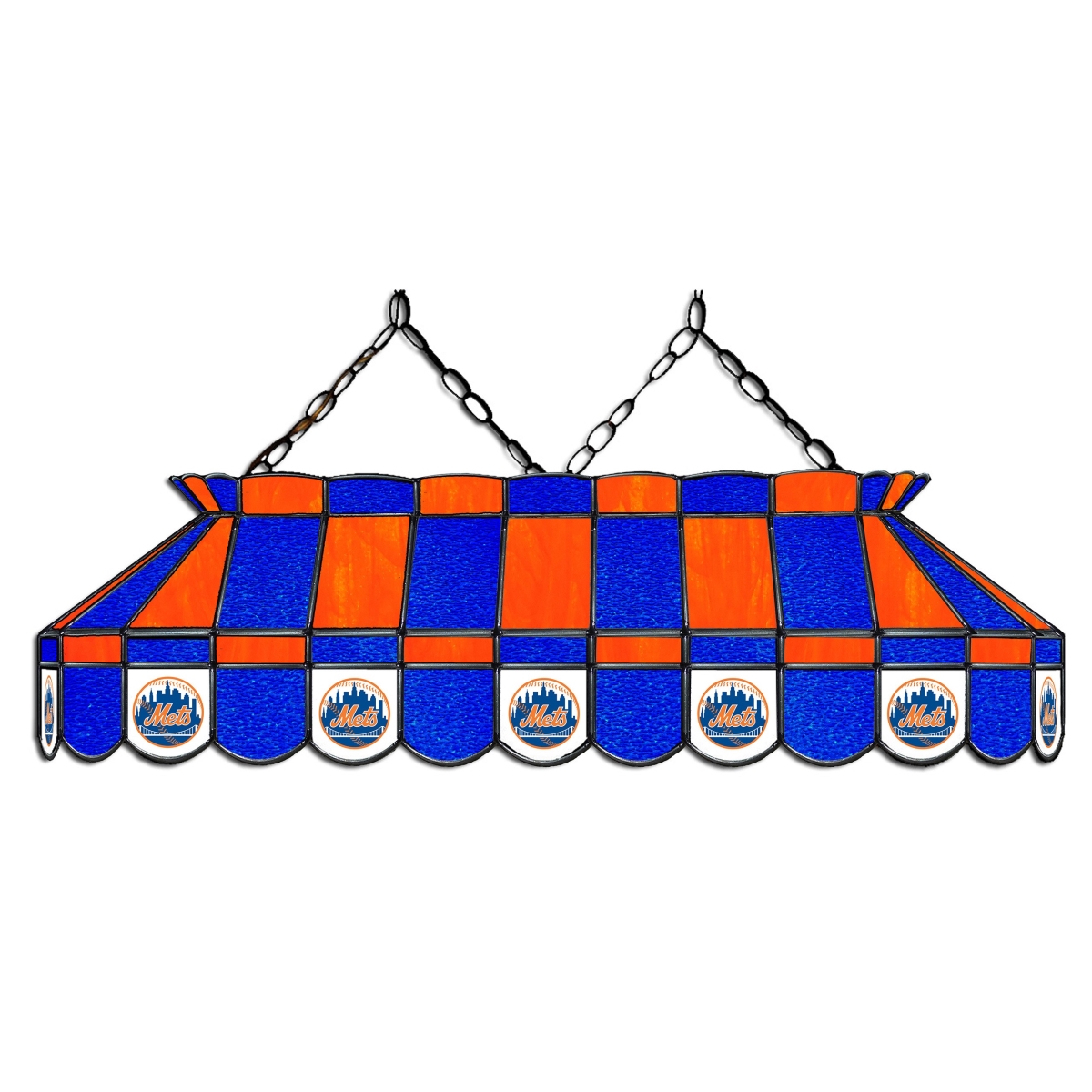 Imp 40 In. New York Mets Rectangular Stained Glass Pool Table Lamp