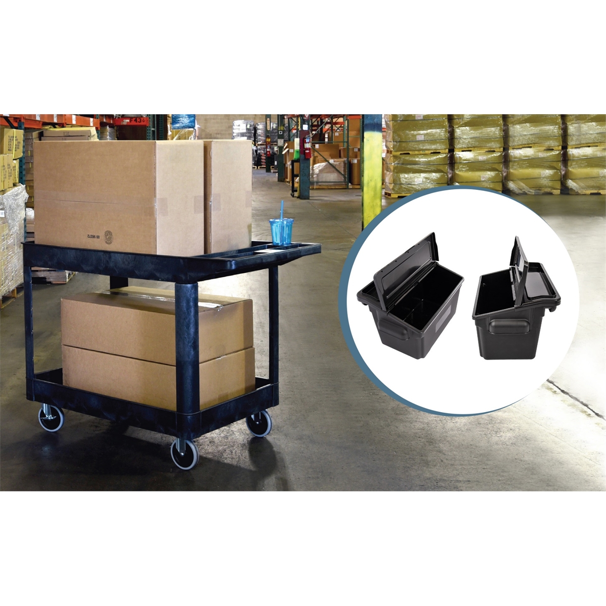 LUXXLC11-B-OUTRIG 24.5 x 45.5 in. XL Heavy Duty Utility Tub Cart
