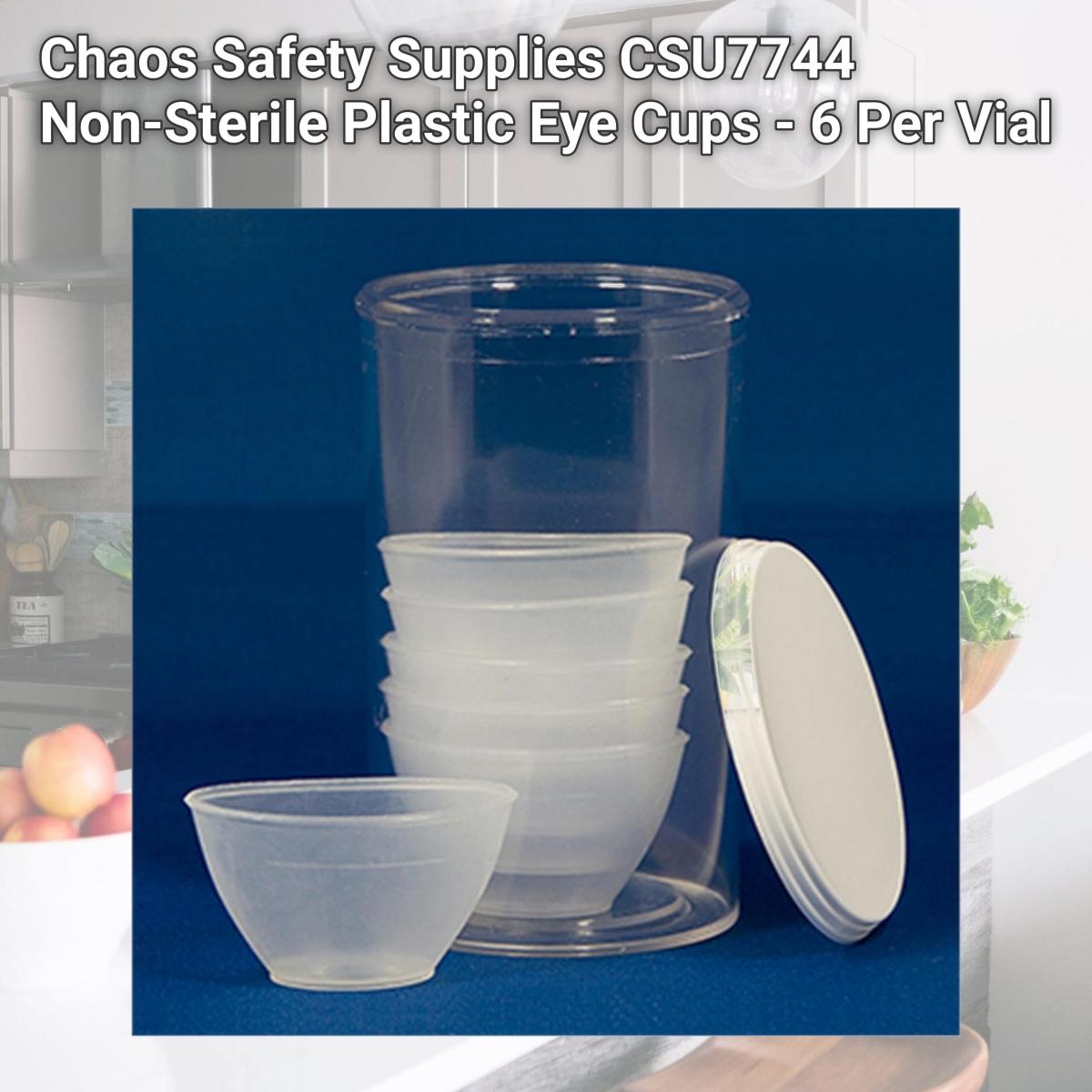 Picture of Chaos Safety Supplies CSU7744 Non-Sterile Plastic Eye Cups - 6 Per Vial