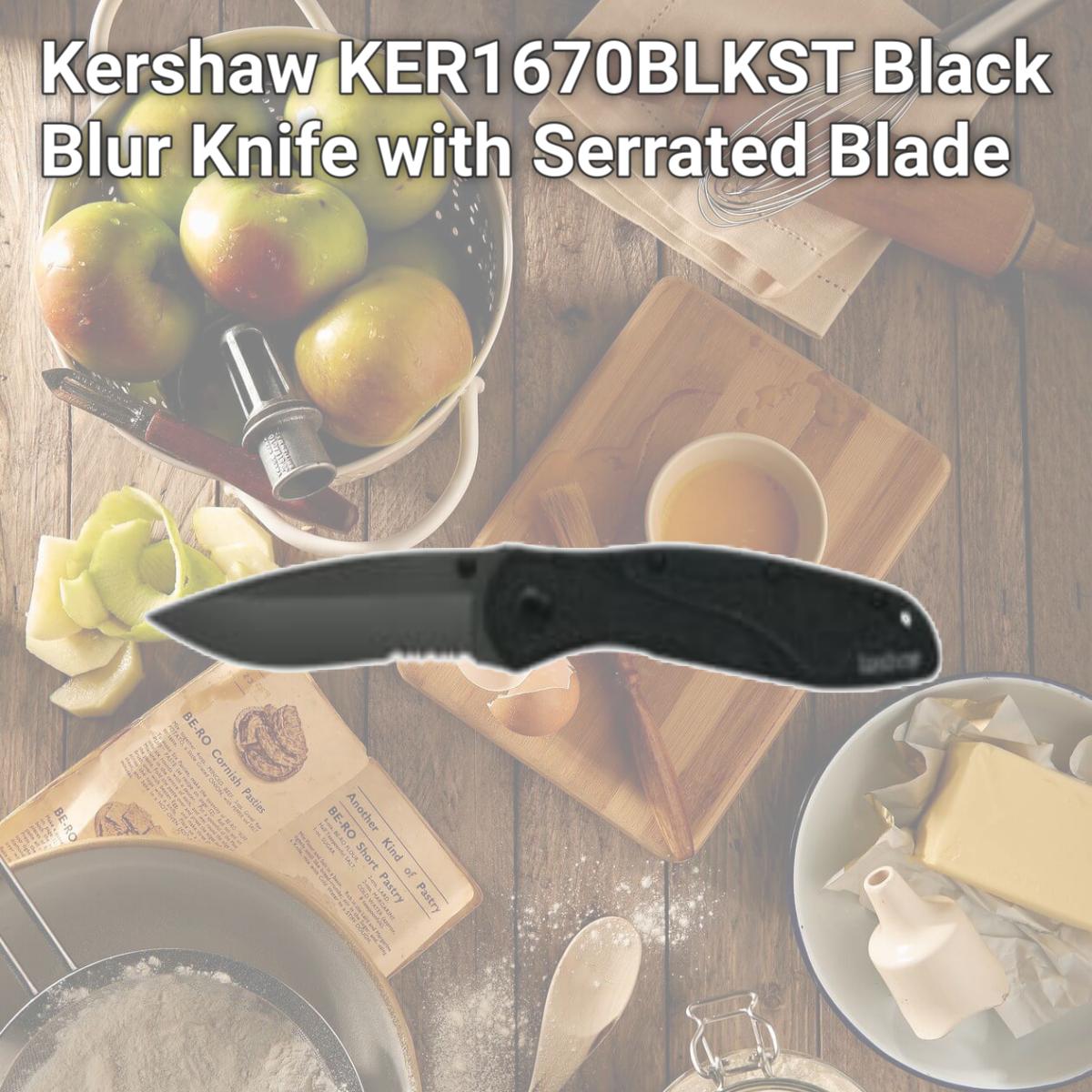 Picture of Kershaw KER1670BLKST Black Blur Knife with Serrated Blade