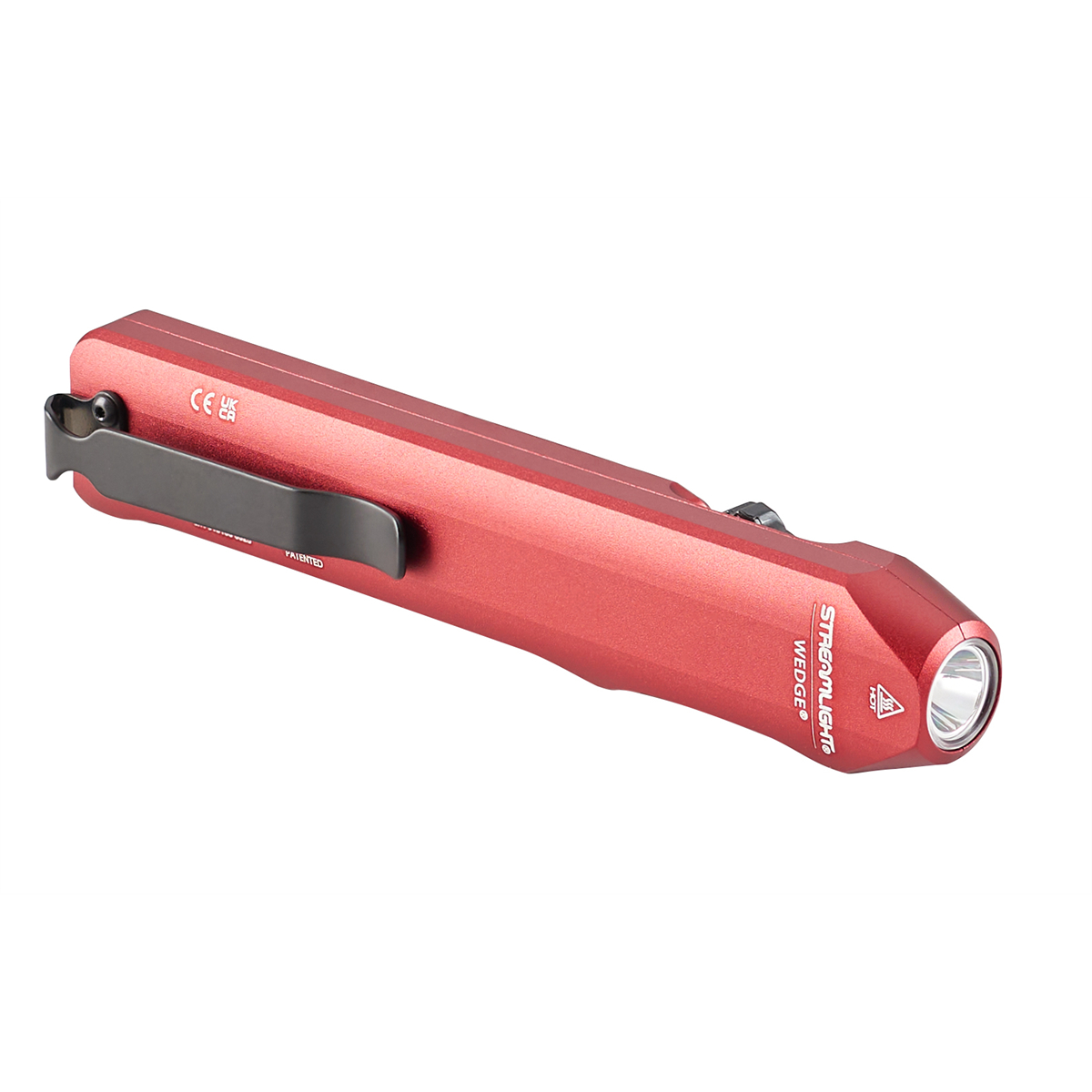 STL88814 Wedge Slim Everyday Carry Rechargeable Flashlight - Red