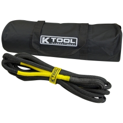 K Tool International Kti73818 0.5 In. X 20 Ft. Recovery Tow Rope - Yellow Eyes