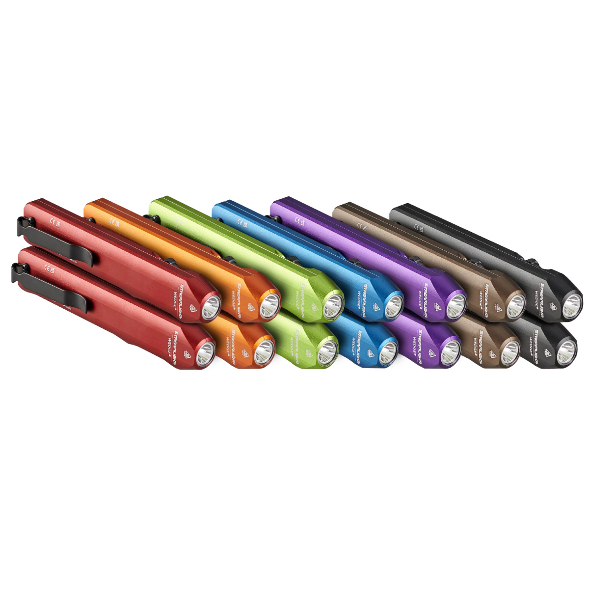 STL88823 Wedge Rechargeable EDC 300 Lumen Flashlight with 1000 Lumen Thro mode - Assorted Colors - Pack of 14