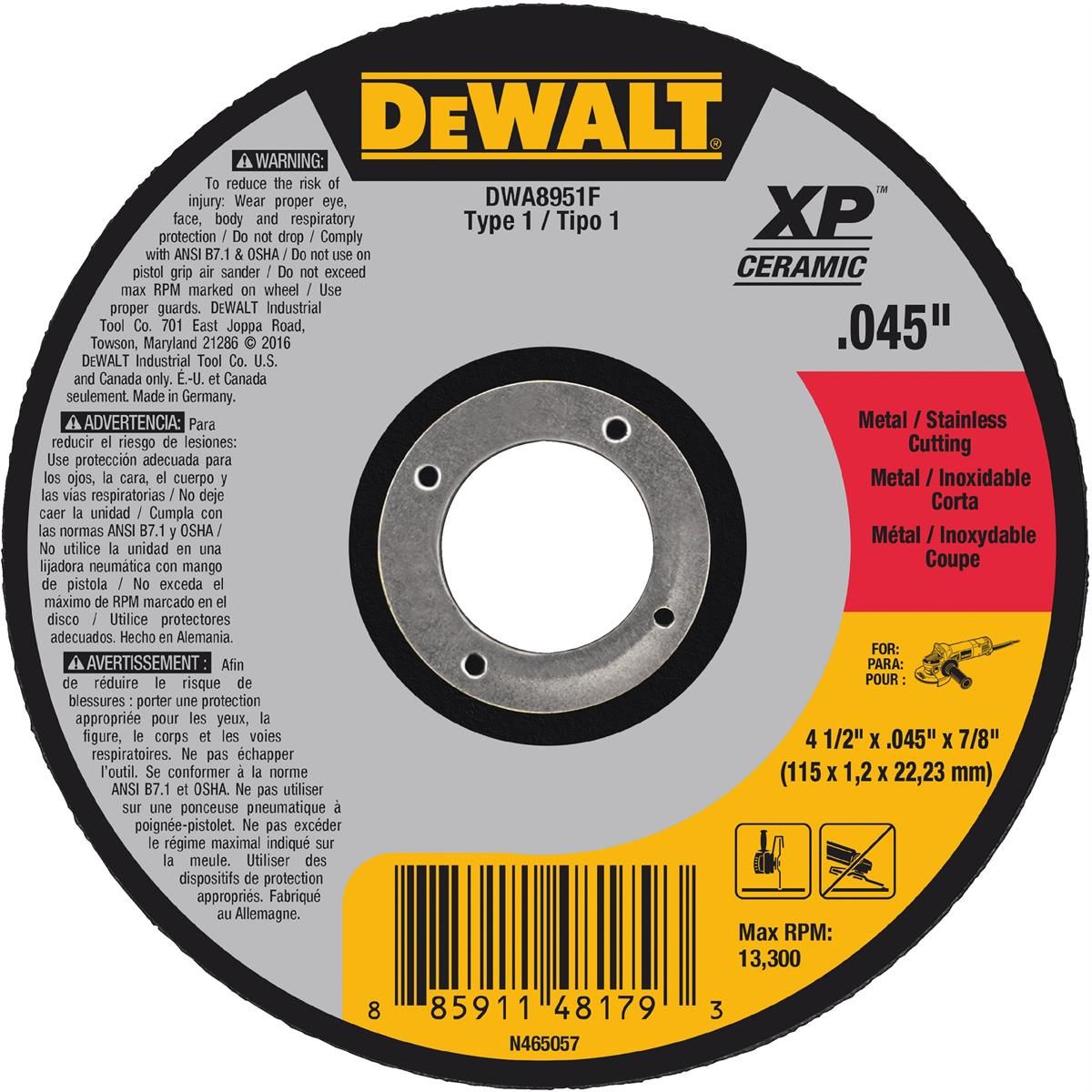 UPC 028877382548 product image for DWTDWA8953F 6 x 0.045 x 0.875 in. XP Ceramic Type Long Life Wheel | upcitemdb.com