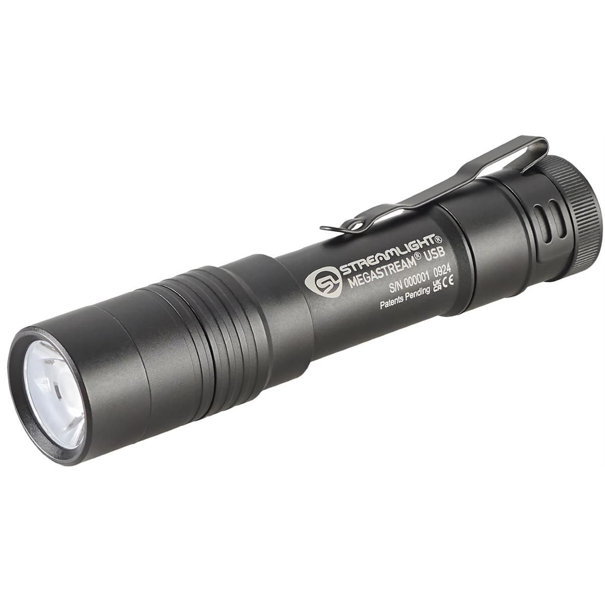 STL66210 MegaStream USB Lithium-Ion 1800 Lumens EDC Flashlight, Black