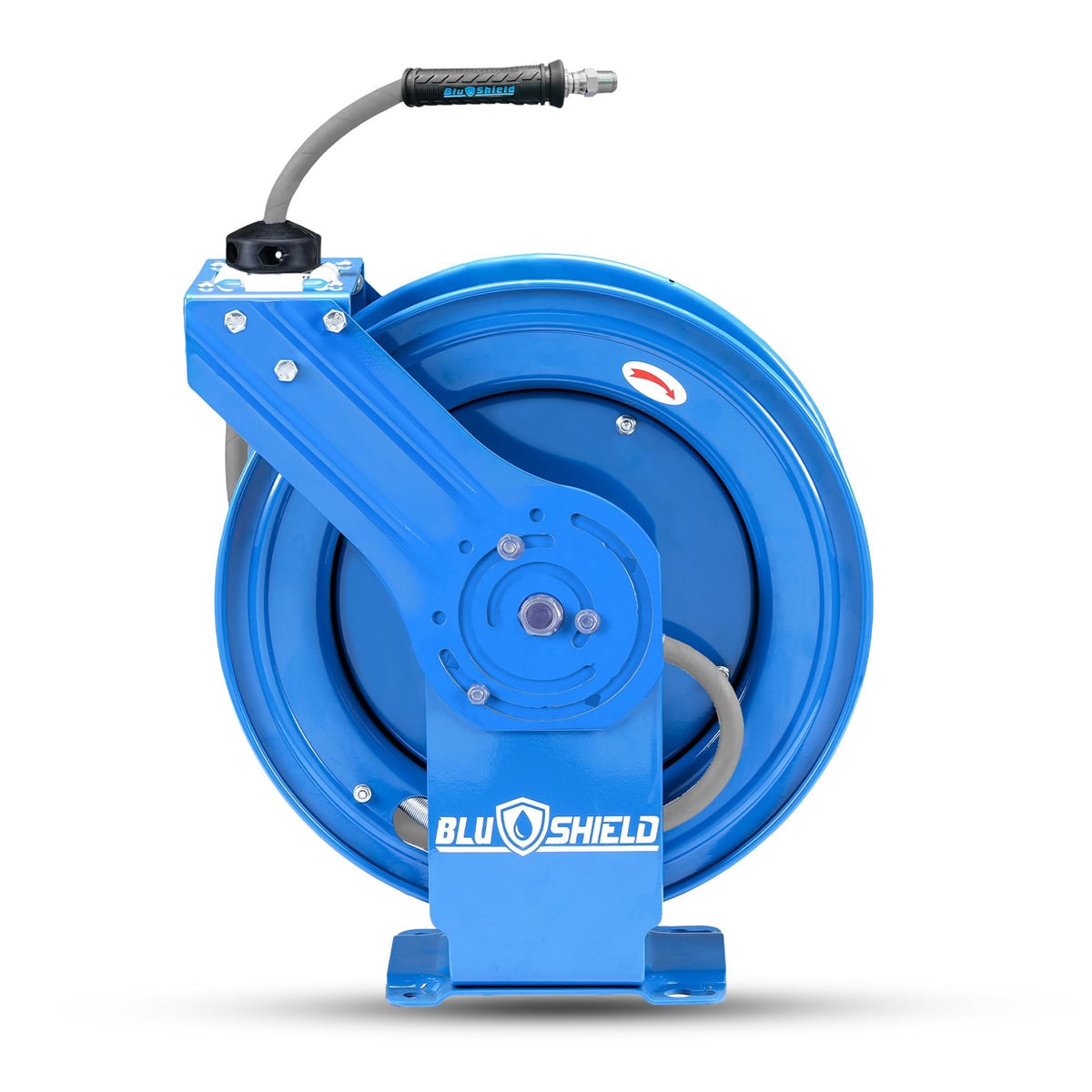 BLBPWR3850-AIO BluShield All-In-One Rubber Air Hose Reel, 0.37 in. x 50 ft., Dual Arm, with 6 ft. Lead-In Hose